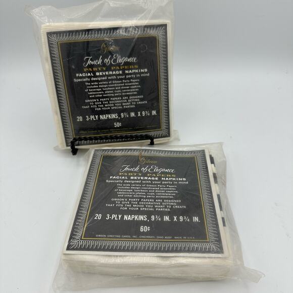 Vintage Paper Cocktail Napkins  New Old Stock Open House and Checkerboard - Picture 2 of 4